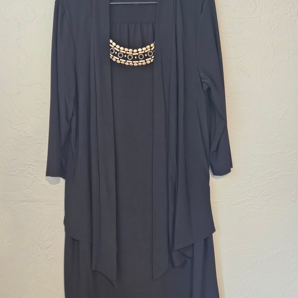 Tiana B. Black Shift Dress with Sheer Long Sleeves 20